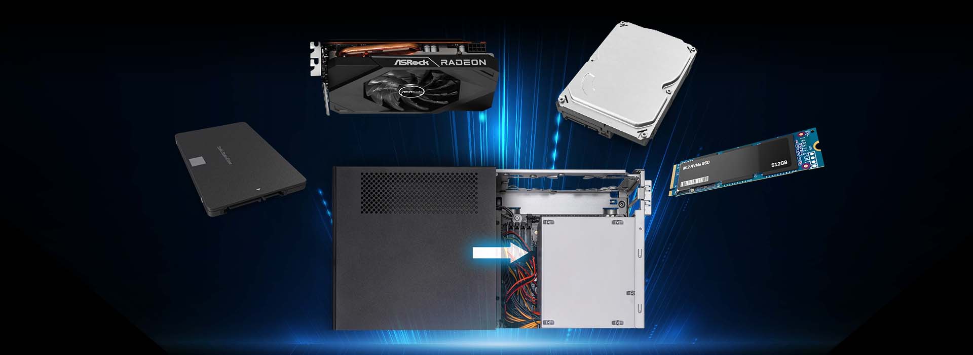 ASRock DESKMEET X300 Mini PC Barebone System AMD X300 DisplayPort, HDMI